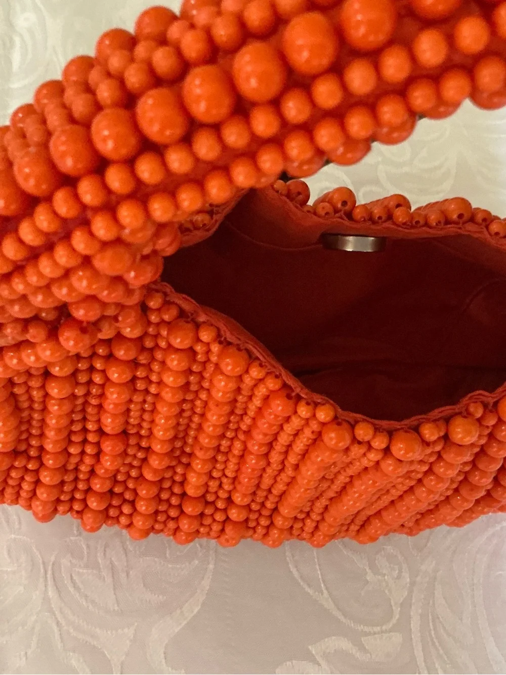 T.J.Maxx Vibrant Orange Multi-Strand Beaded Clutch